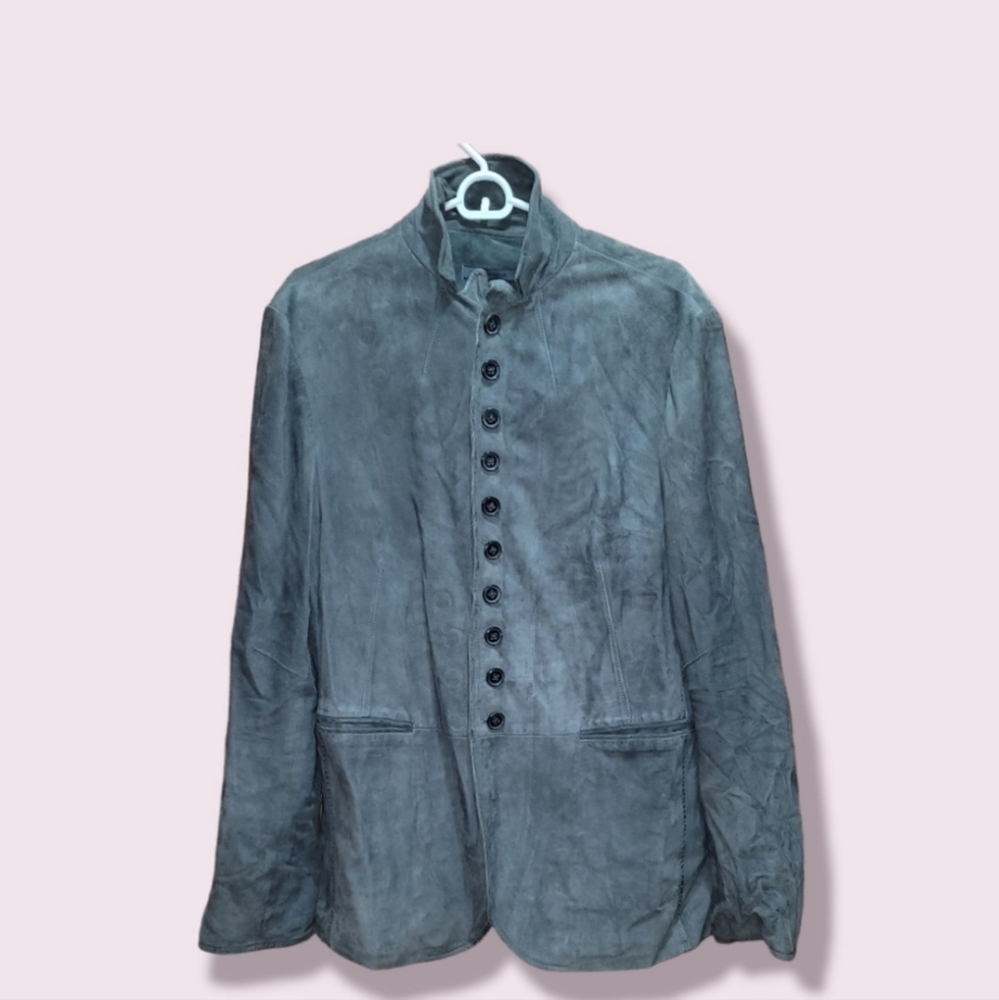 John Varvatos cutaway goat suede blazer